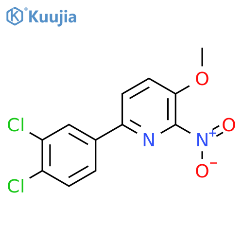 6-(3,4-Dichlorophenyl)-3-methoxy-2-nitropyridine structure