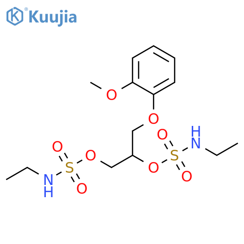 Sulfamic acid, ethyl-, 1-[(2-methoxyphenoxy)methyl]-1,2-ethanediyl ester (9CI) structure