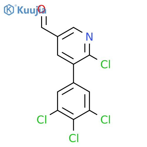 6-Chloro-5-(3,4,5-trichlorophenyl)nicotinaldehyde structure