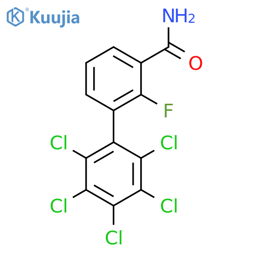2-Fluoro-2',3',4',5',6'-pentachlorobiphenyl-3-carboxylic acid amide structure
