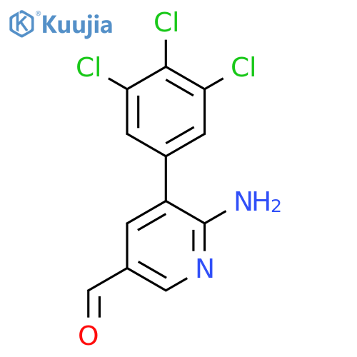 6-Amino-5-(3,4,5-trichlorophenyl)nicotinaldehyde structure
