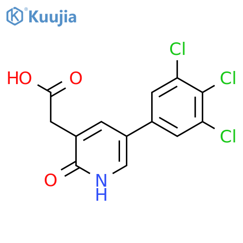2-Hydroxy-5-(3,4,5-trichlorophenyl)pyridine-3-acetic acid structure