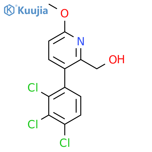 6-Methoxy-3-(2,3,4-trichlorophenyl)pyridine-2-methanol structure