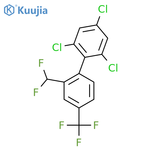 2'-(Difluoromethyl)-2,4,6-trichloro-4'-(trifluoromethyl)biphenyl structure