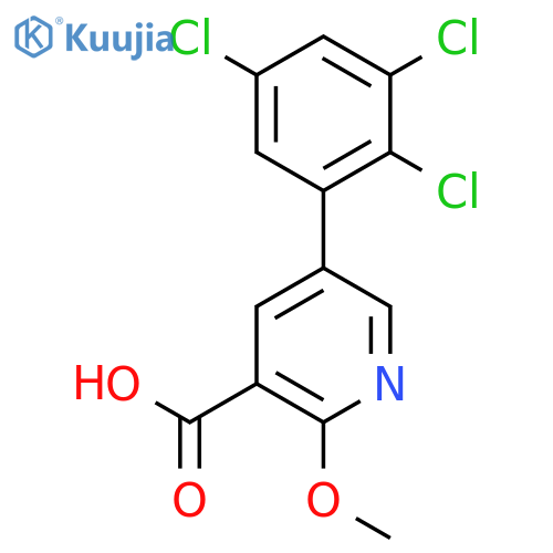 2-Methoxy-5-(2,3,5-trichlorophenyl)nicotinic acid structure