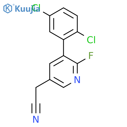 3-(2,5-Dichlorophenyl)-2-fluoropyridine-5-acetonitrile structure