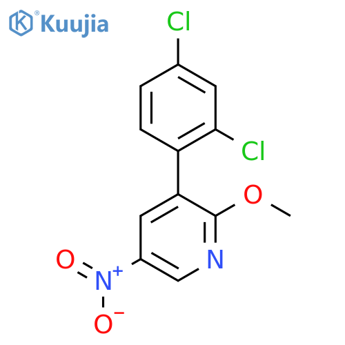 3-(2,4-Dichlorophenyl)-2-methoxy-5-nitropyridine structure