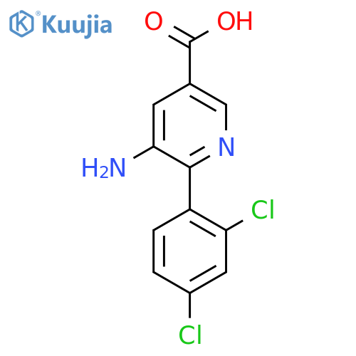 5-Amino-6-(2,4-dichlorophenyl)nicotinic acid structure
