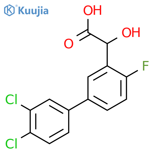Hydroxy-(3',4'-dichloro-4-fluoro-biphenyl-3-yl)-acetic acid structure