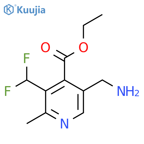 Ethyl 5-(aminomethyl)-3-(difluoromethyl)-2-methylpyridine-4-carboxylate structure