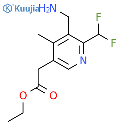 Ethyl 3-(aminomethyl)-2-(difluoromethyl)-4-methylpyridine-5-acetate structure