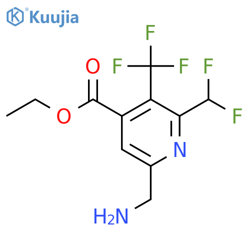 Ethyl 6-(aminomethyl)-2-(difluoromethyl)-3-(trifluoromethyl)pyridine-4-carboxylate structure