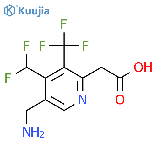 5-(Aminomethyl)-4-(difluoromethyl)-3-(trifluoromethyl)pyridine-2-acetic acid structure