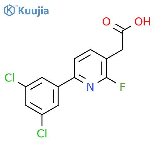 6-(3,5-Dichlorophenyl)-2-fluoropyridine-3-acetic acid structure