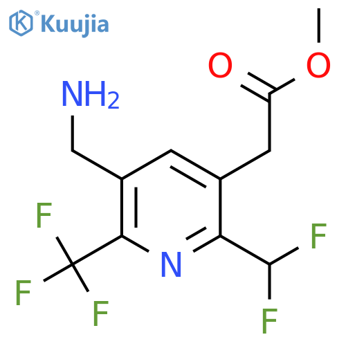 Methyl 3-(aminomethyl)-6-(difluoromethyl)-2-(trifluoromethyl)pyridine-5-acetate structure