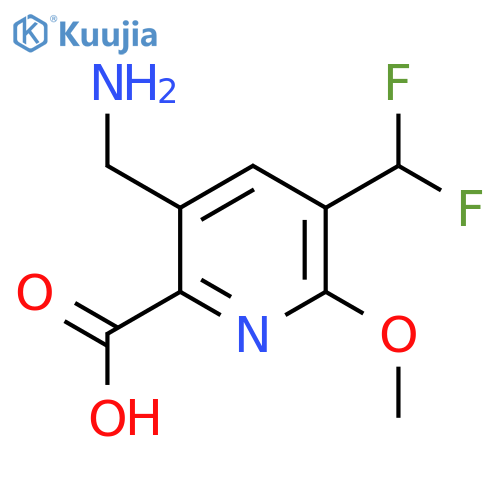 3-(Aminomethyl)-5-(difluoromethyl)-6-methoxypyridine-2-carboxylic acid structure