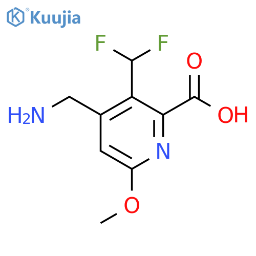 4-(Aminomethyl)-3-(difluoromethyl)-6-methoxypyridine-2-carboxylic acid structure