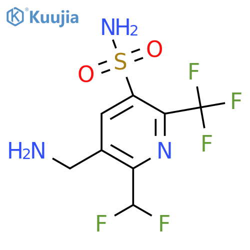 3-(Aminomethyl)-2-(difluoromethyl)-6-(trifluoromethyl)pyridine-5-sulfonamide structure