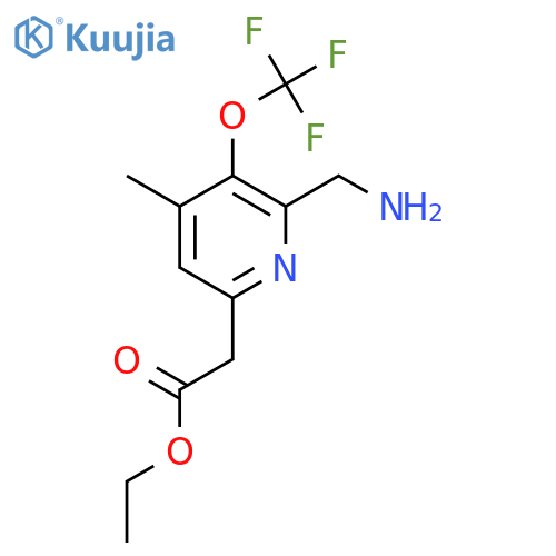 Ethyl 2-(aminomethyl)-4-methyl-3-(trifluoromethoxy)pyridine-6-acetate structure