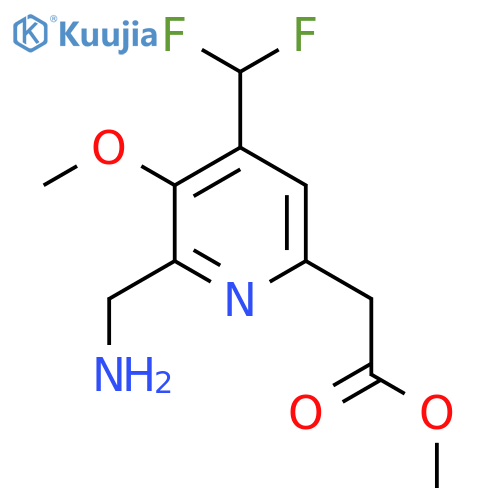 Methyl 2-(aminomethyl)-4-(difluoromethyl)-3-methoxypyridine-6-acetate structure
