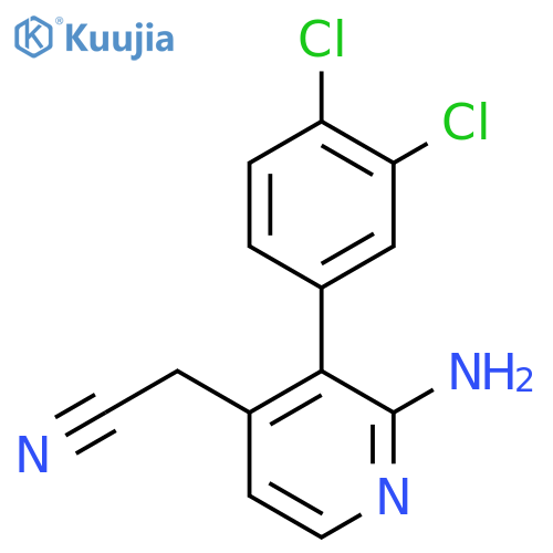 2-Amino-3-(3,4-dichlorophenyl)pyridine-4-acetonitrile structure