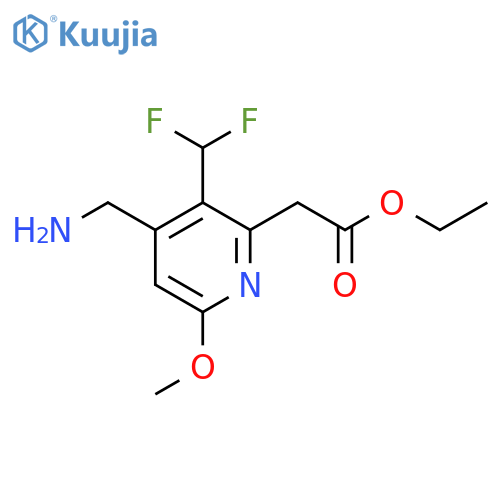 Ethyl 4-(aminomethyl)-3-(difluoromethyl)-6-methoxypyridine-2-acetate structure