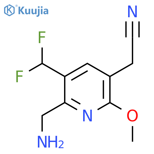 2-(Aminomethyl)-3-(difluoromethyl)-6-methoxypyridine-5-acetonitrile structure