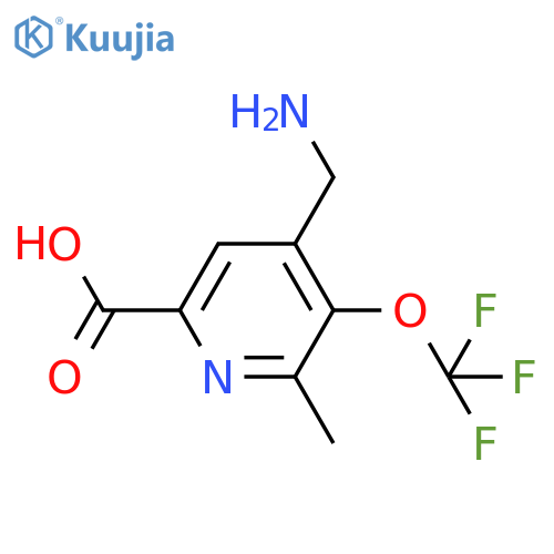 4-(Aminomethyl)-2-methyl-3-(trifluoromethoxy)pyridine-6-carboxylic acid structure