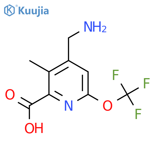4-(Aminomethyl)-3-methyl-6-(trifluoromethoxy)pyridine-2-carboxylic acid structure