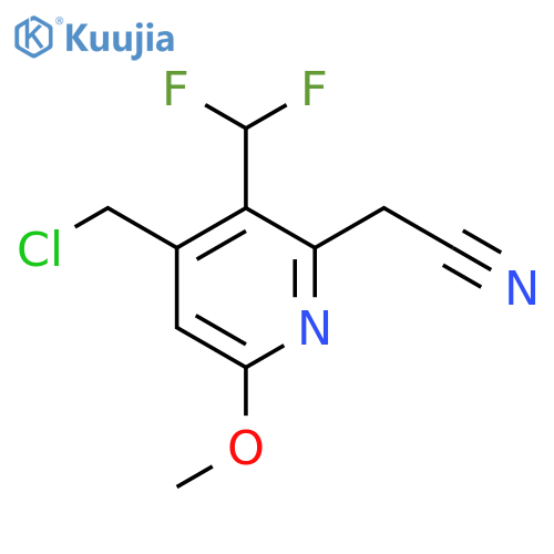 4-(Chloromethyl)-3-(difluoromethyl)-6-methoxypyridine-2-acetonitrile structure