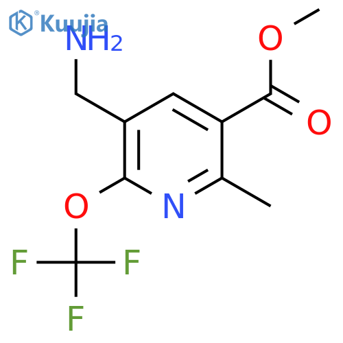 Methyl 3-(aminomethyl)-6-methyl-2-(trifluoromethoxy)pyridine-5-carboxylate structure