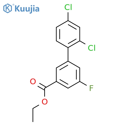 2',4'-Dichloro-5-fluoro-biphenyl-3-carboxylic acid ethyl ester structure