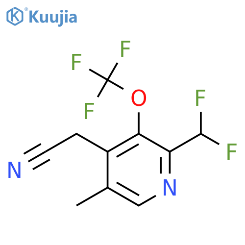 2-(Difluoromethyl)-5-methyl-3-(trifluoromethoxy)pyridine-4-acetonitrile structure