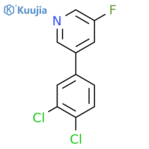 3-(3,4-Dichlorophenyl)-5-fluoropyridine structure