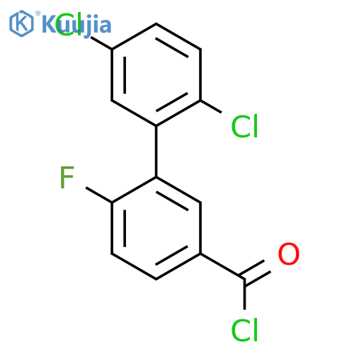 2',5'-Dichloro-6-fluoro-biphenyl-3-carbonyl chloride structure