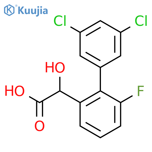 Hydroxy-(3',5'-dichloro-6-fluoro-biphenyl-2-yl)-acetic acid structure