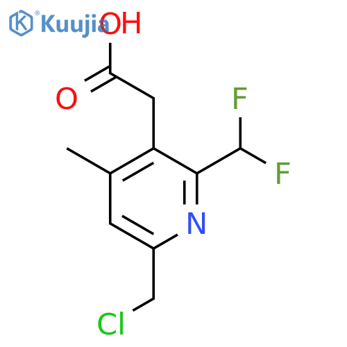 6-(Chloromethyl)-2-(difluoromethyl)-4-methylpyridine-3-acetic acid structure