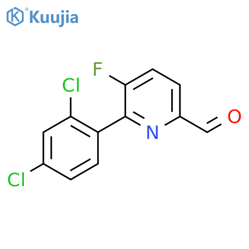 6-(2,4-Dichlorophenyl)-5-fluoropicolinaldehyde structure