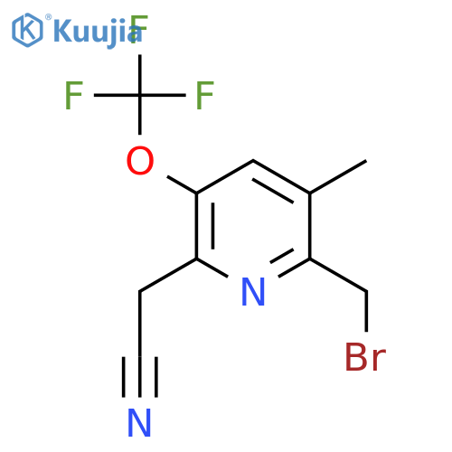 2-(Bromomethyl)-3-methyl-5-(trifluoromethoxy)pyridine-6-acetonitrile structure