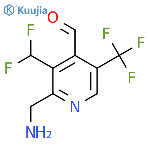 2-(Aminomethyl)-3-(difluoromethyl)-5-(trifluoromethyl)pyridine-4-carboxaldehyde structure