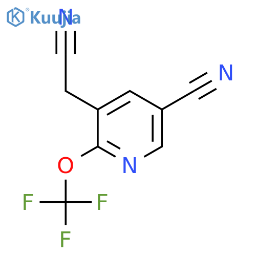 5-Cyano-2-(trifluoromethoxy)pyridine-3-acetonitrile structure