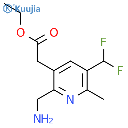 Ethyl 2-(aminomethyl)-5-(difluoromethyl)-6-methylpyridine-3-acetate structure