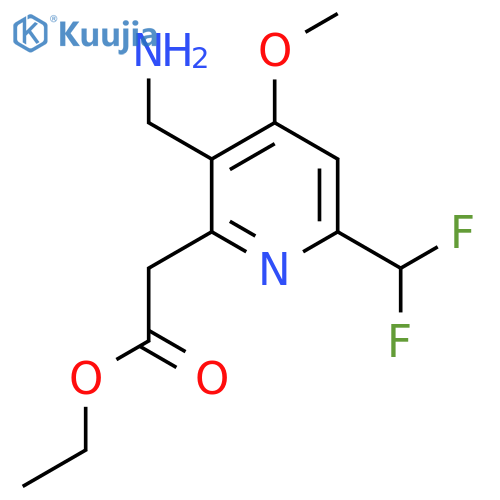 Ethyl 3-(aminomethyl)-6-(difluoromethyl)-4-methoxypyridine-2-acetate structure