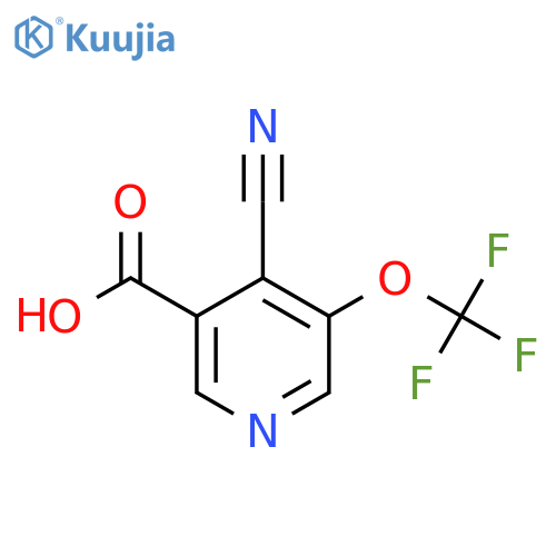 4-Cyano-3-(trifluoromethoxy)pyridine-5-carboxylic acid structure