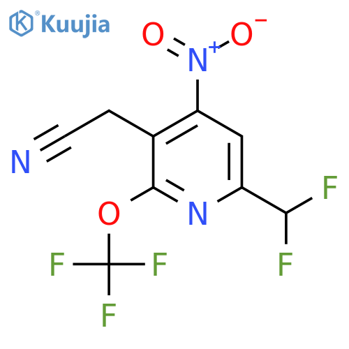 6-(Difluoromethyl)-4-nitro-2-(trifluoromethoxy)pyridine-3-acetonitrile structure