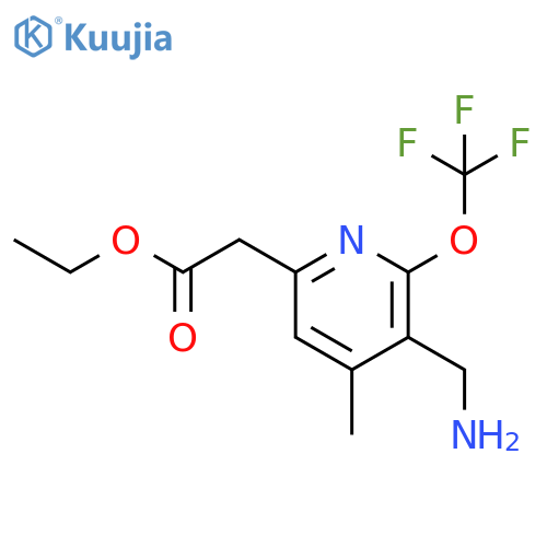Ethyl 3-(aminomethyl)-4-methyl-2-(trifluoromethoxy)pyridine-6-acetate structure