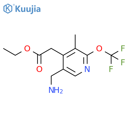 Ethyl 5-(aminomethyl)-3-methyl-2-(trifluoromethoxy)pyridine-4-acetate structure