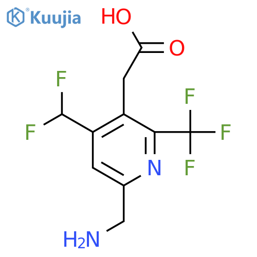 6-(Aminomethyl)-4-(difluoromethyl)-2-(trifluoromethyl)pyridine-3-acetic acid structure