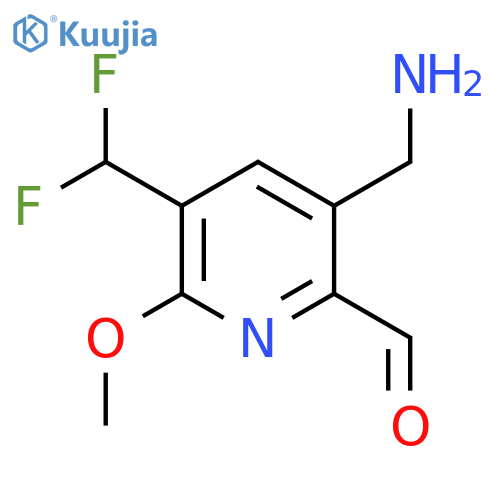 3-(Aminomethyl)-5-(difluoromethyl)-6-methoxypyridine-2-carboxaldehyde structure