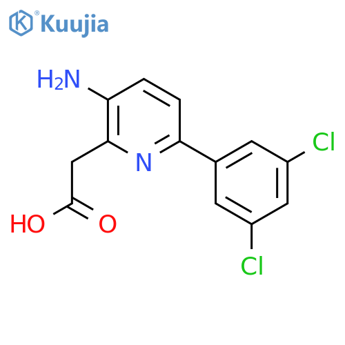 3-Amino-6-(3,5-dichlorophenyl)pyridine-2-acetic acid structure